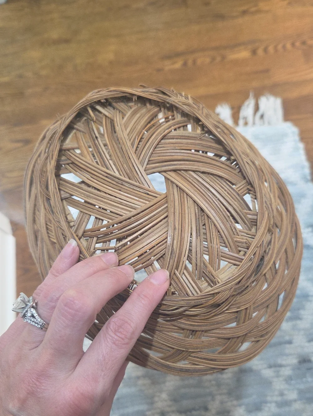 Handwoven Brown Wicker Decorative Tray - Natural Home Accent